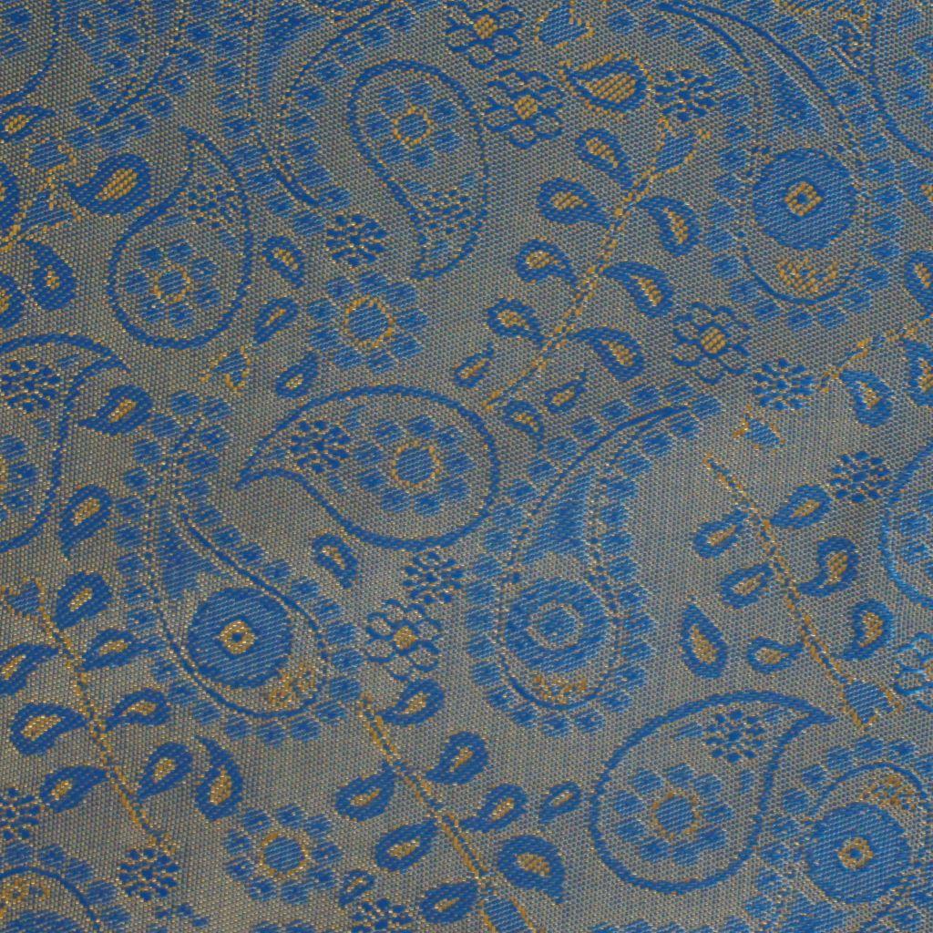 Futterstoff Paisley Viskosemix blau gelborange